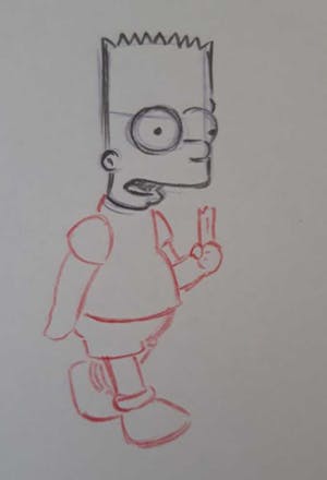 Matt Groening - originele productie tekening, The Simpsons, Bart kopen? Bied vanaf 1!