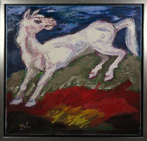 Martin van Wordragen - Olieverf op doek, Dartel veulen - Ingelijst (Groot) kopen? Bied vanaf 250!