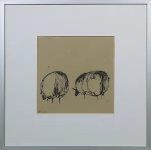 Hennie Dijk-Stel - Gouache op papier, geen titel - ingelijst kaufen? Bieten Sie von 1!