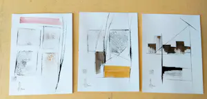 Jean-Jacques Marie - Lot de 3 créations à l'encre de Chine et acrylique kopen? Bied vanaf 160!