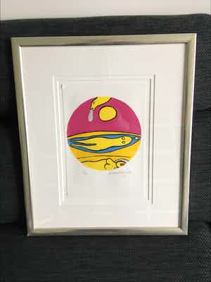 Corneille - Fraai ingelijste ronde zeefdruk verkocht voor € 190!