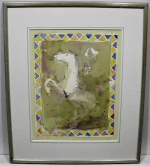Ronald Tolman - Ingelijste aquarel: Equestrian applause - 1996 kopen? Bied vanaf 295!