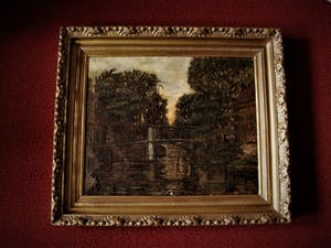 Pieter E. Adrianus Mansvelt Beck - Sfeervol rond 1920 geschilderd "Gracht bij eerste daglicht" gesigneerd kopen? Bied vanaf 30!