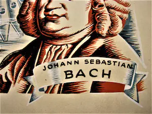 Niet of onleesbaar gesigneerd - Originele ca. 1950 Pop-Art Gouache "Joh. S. Bach" gesigneerd monogram kopen? Bied vanaf 1!