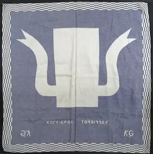 Klaas Gubbels - Handgesigneerde theedoek, Koffiepot - SBK Gelderland kopen? Bied vanaf 100!