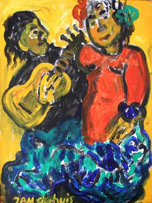 Jan Sierhuis - acryl op doek : Alegrias - 2015 verkocht voor € 350!