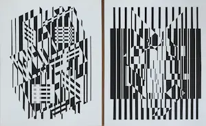 Victor Vasarely - 2 offset lithos - AFA en CALCIS - 1973 kopen? Bied vanaf 35!
