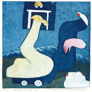 Michel van Overbeeke - Kleurenets met bladgoud, Always away III verkocht voor € 1!