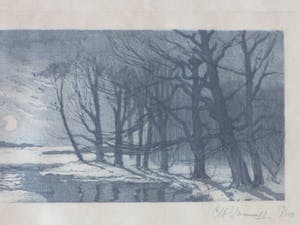 Chris Hammes - Sneeuwlandschap bij avond - Ets kopen? Bied vanaf 50!