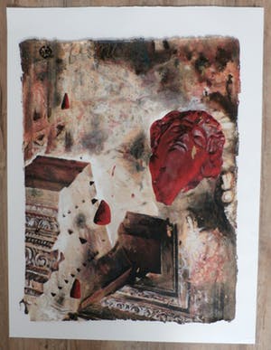 Gerti Bierenbroodspot - zeefdruk: Fallen Head (Baalbek) kopen? Bied vanaf 75!