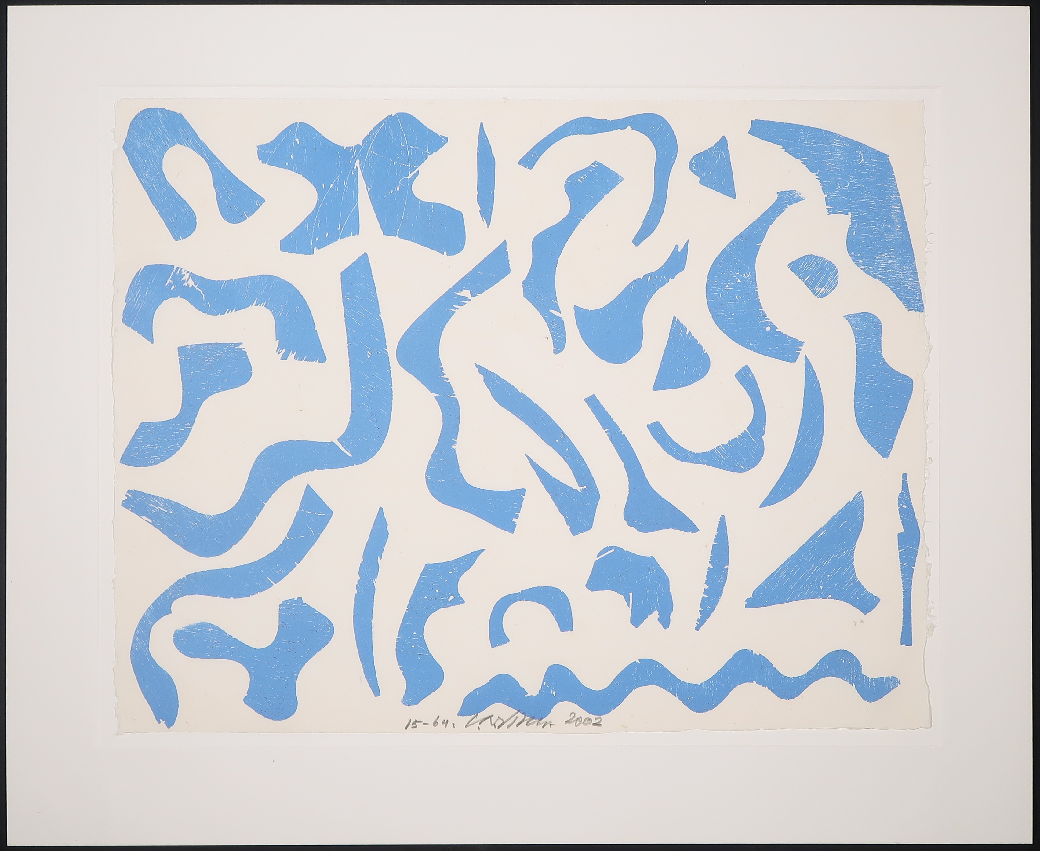 Carel Visser - Houtsnede, Z.T. (blauw) kopen? Bied vanaf 100!