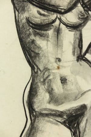 Wim Straatman - Potloodtekening, Naakt vrouwfiguur - Ingelijst kopen? Bied vanaf 20!