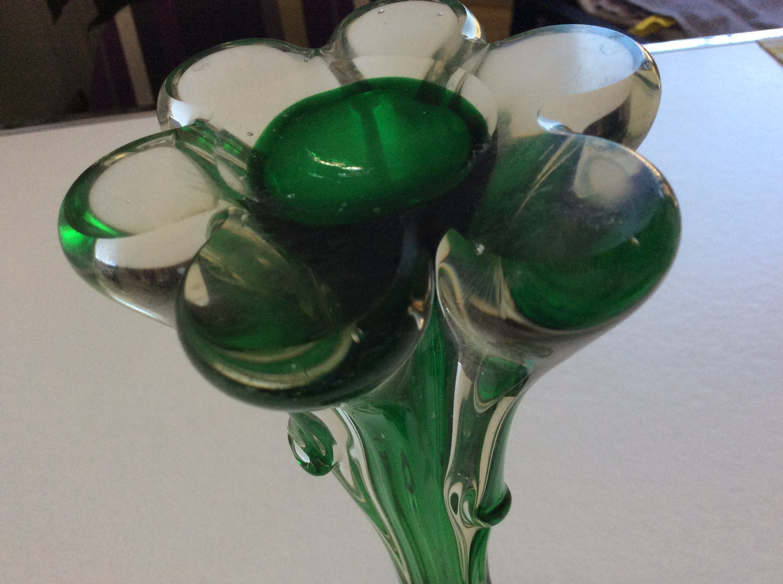 Exbor Sklo - Karlovarske Sklo - groene vintage vaas kopen? Bied vanaf 20!