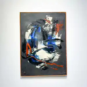 Henk Hesselius - expressief abstract schilderij, vroeg werk, 1964, post-cobra verkauft für € 360!