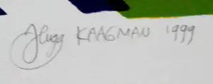 Hugo Kaagman - Zeefdruk: Tegelcompositie - 1999 kopen? Bied vanaf 50!