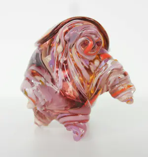 Yvon Trossèl - Glazen gekleurde vaas (paars, oranje, wit) kopen? Bied vanaf 100!