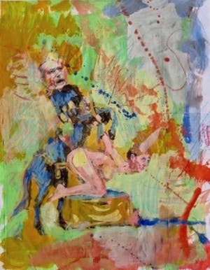 Peter Klashorst - Erotische voorstelling - Ingelijst - Acryl en collage -Unicum- In Prijs verlaagd kopen? Bied vanaf 49!