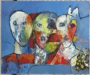 Philip Vencken - Olieverf op doek, Faces(Groot) kopen? Bied vanaf 1!