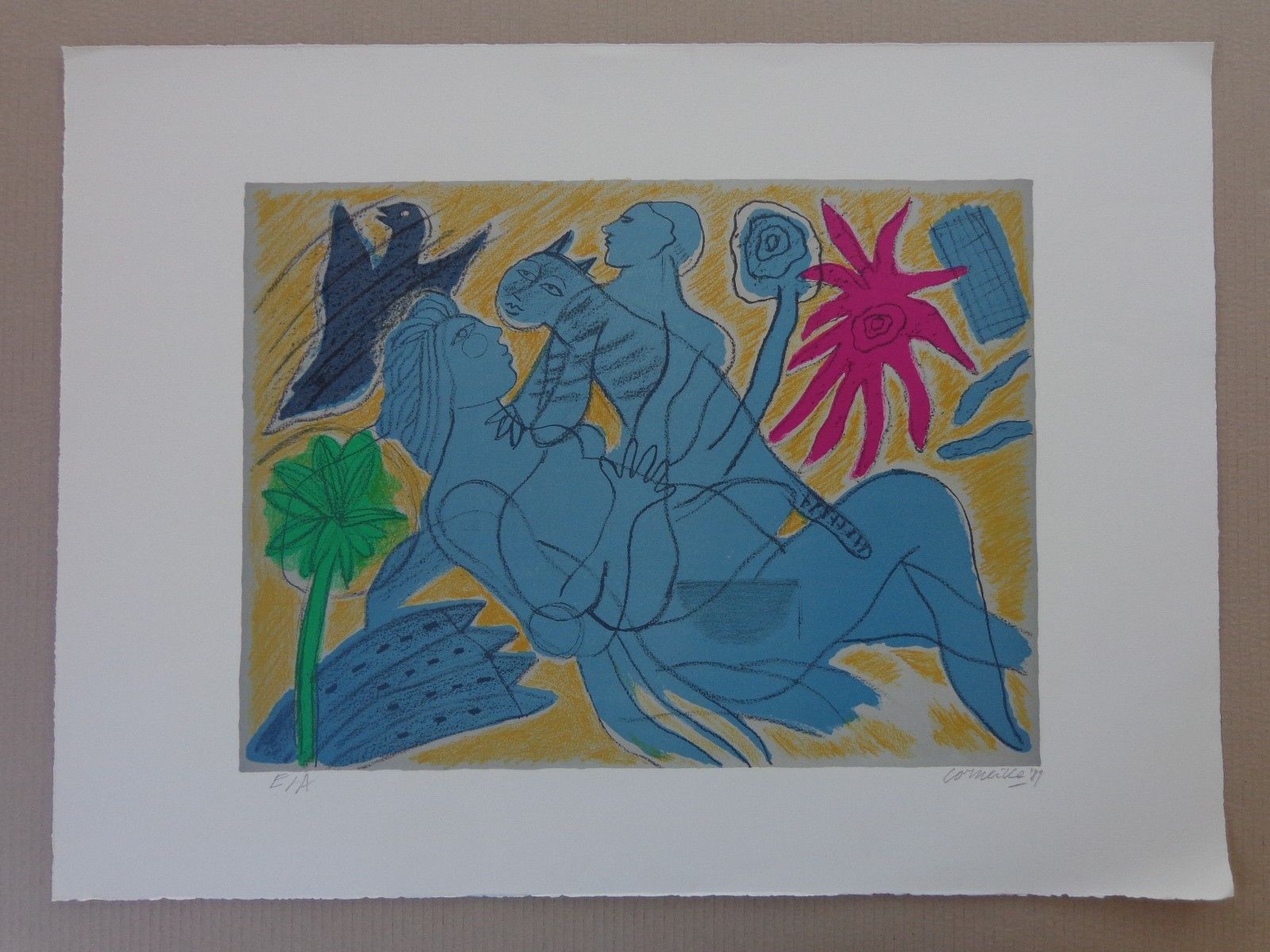 Corneille - NAAKT KOPPEL / KLEURZEEFDRUK / 53x73cm / SIG / 1989 kopen? Bied vanaf 120!