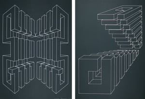 Harry Karssen - Lot van twee zeefdrukken, Z.t. Abstractie kopen? Bied vanaf 1!