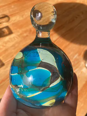 Mdina kunstglas - vintage Mdina glazen presse-papier, gemaakt door Michael Harris op Malta. kopen? Bied vanaf 55!