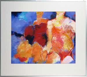 Marjan Nagtegaal - Acryl op papier, Zonder titel - Ingelijst verkocht voor € 1!