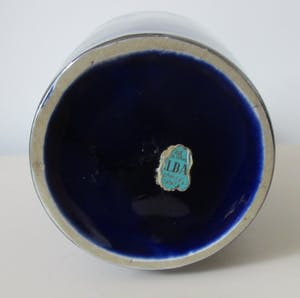 Curiosa - C.C. Alba Ceramica Oviedo - Grote blauwe vaas met sterling zilveren decoratie kopen? Bied vanaf 1!