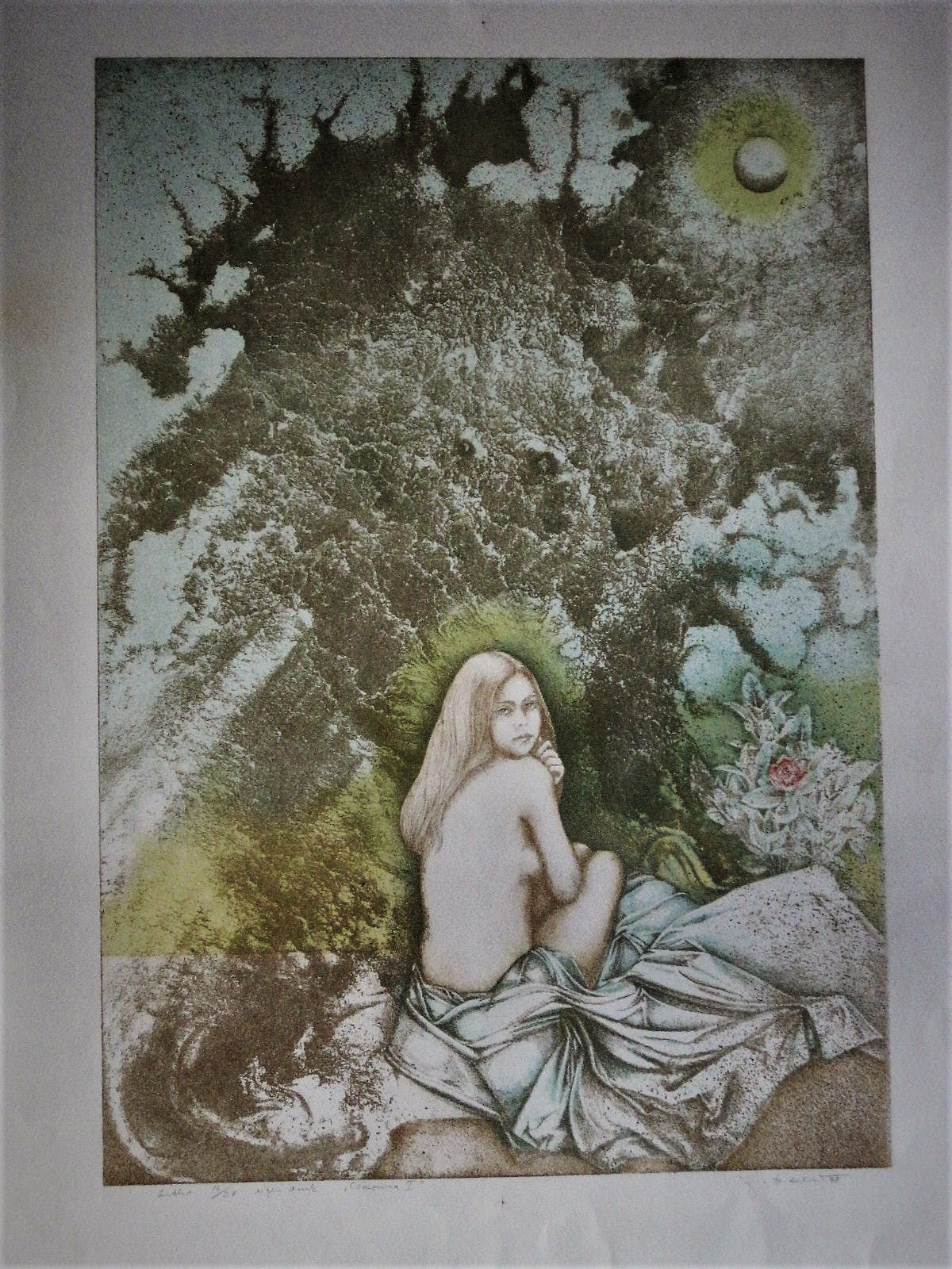 Georg Hadeler - Dromerig Grafisch werk van Georg Hadeler (1939-) gesigneerd kopen? Bied vanaf 1!