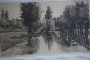 Nico van der Jagt - Ets - Poldersloot met knotwilgen -1948 kopen? Bied vanaf 60!