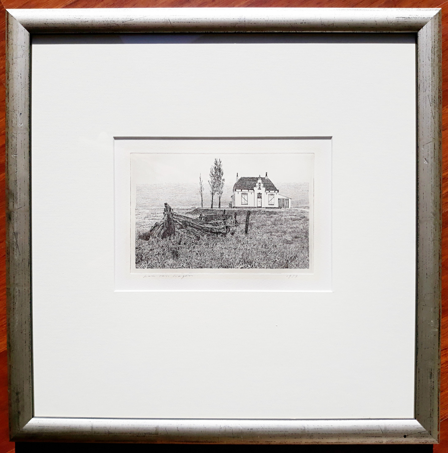 Han van Hagen - Scheepswrak bij huis, ets (prachtig ingelijst) kopen? Bied vanaf 75!