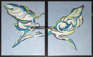 Paul Overhaus - Acryl op marouflé, Abstract drie-luik - Ingelijst (Groot en zwaar) kopen? Bied vanaf 1!