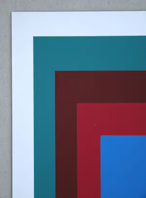 Josef Albers - Homage to the Square - Protected Blue - Zeefdruk in 4 kleuren - 1971 kopen? Bied vanaf 120!