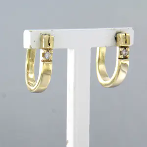 14k geel gouden oorhangers bezet met briljant geslepen diamant tot. 0,06ct kopen? Bied vanaf 450!