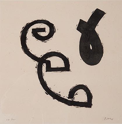 Michel Hoogervorst - Houtsnede op papier - Zonder titel verkocht voor € 10!