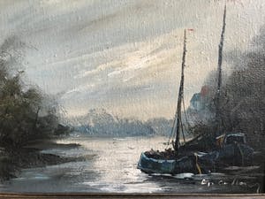 Niet of onleesbaar gesigneerd - Boten bij schemering kopen? Bied vanaf 10!