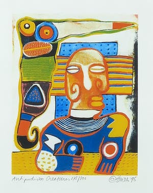 Clemens Briels - Zeefdruk, Antipodism creatures - Ingelijst kopen? Bied vanaf 50!