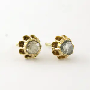 14k geel gouden solitair oorknoppen bezet met roos geslepen diamant tot. 0,40ct kaufen? Bieten Sie von 350!