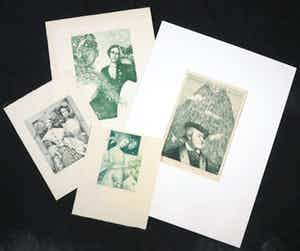 Josef Kabrt - Lot van vier etsen verkocht voor € 35!