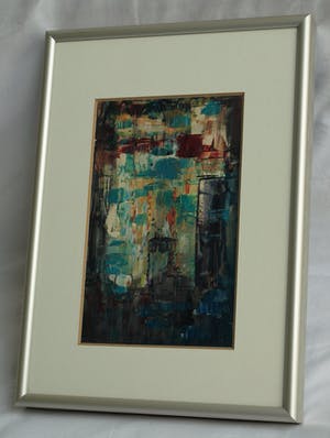 Buy Hasan Djaafar - Ingelijst olieverf op papier , “Abstract”? Bid from 50!