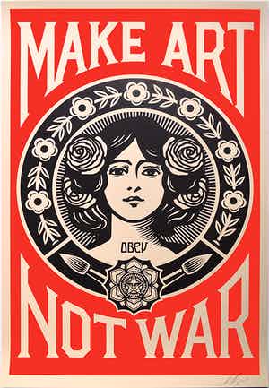 Shepard Fairey - Make Art Not War vendu pour 1€ !