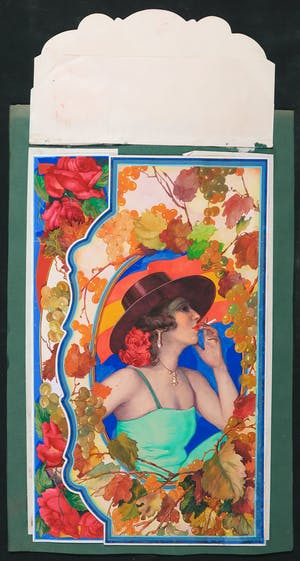 Niet of onleesbaar gesigneerd - Gouache en aquarel, Lot van twee ontwerptekeningen kopen? Bied vanaf 1!