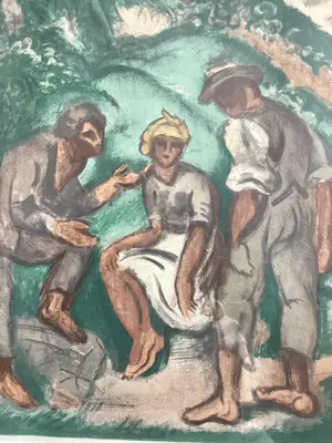 Othon Friesz - Herderstafereel - litho in lijst kopen? Bied vanaf 60!