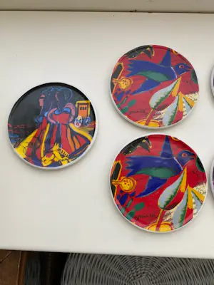 Corneille - 9 sts Corneille (Cobra-schilder) kleurrijke onderzetters kopen? Bied vanaf 75!