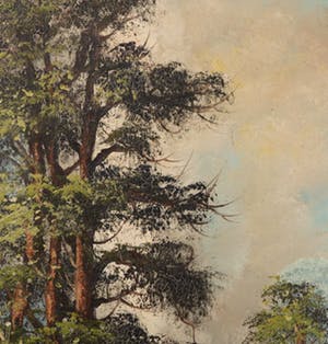 Niet of onleesbaar gesigneerd - Olieverf op doek, Landschap met bomen en water kopen? Bied vanaf 1!