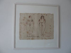 Anton Heyboer - krijttekening uit 1989. Titel,"Kunst is de Vrouw"met 2 vrouwen. kopen? Bied vanaf 100!