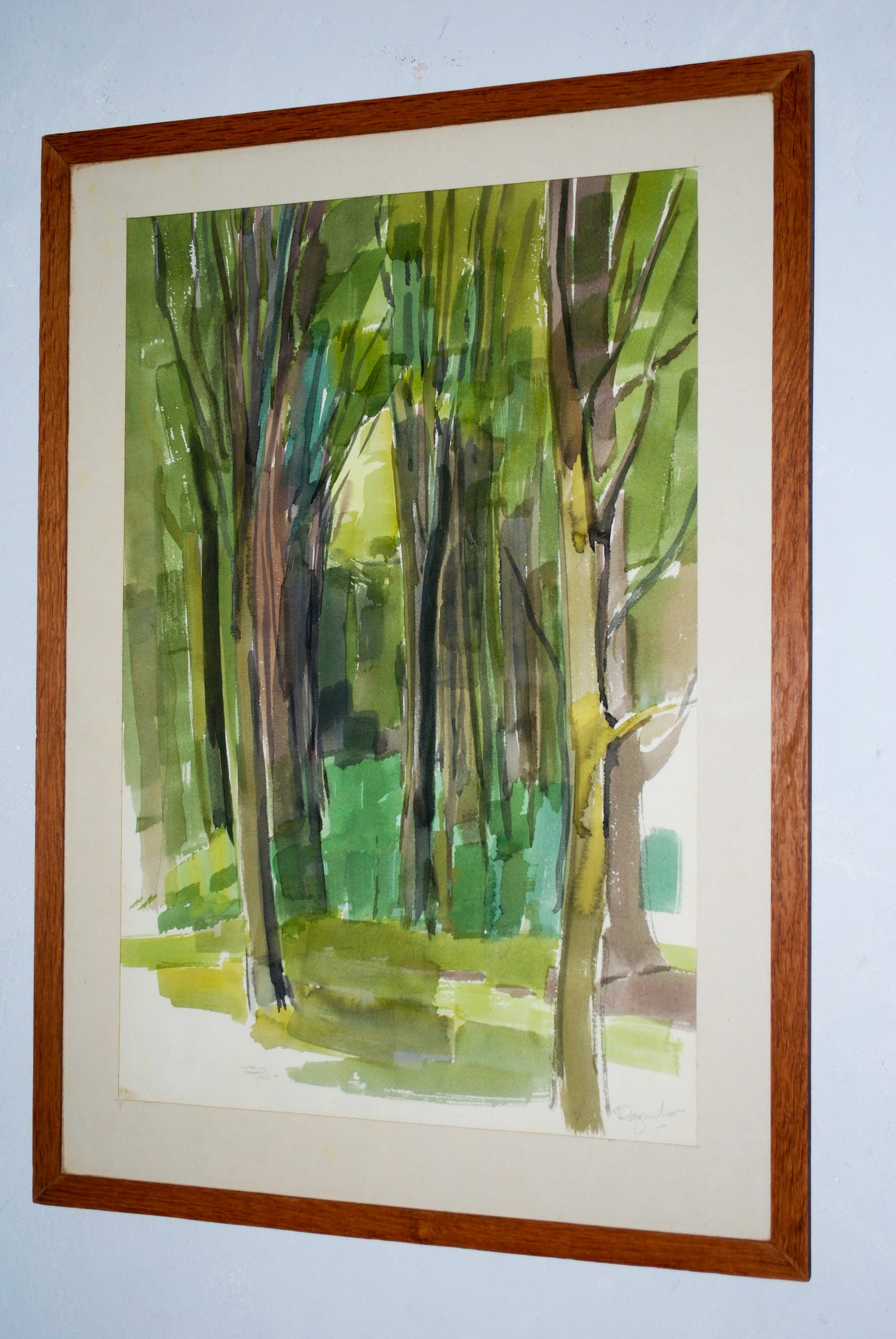 Marie Dagnelie - Frans landschap III - ca.1964 - aan de achterzijde een andere aquarel verkocht voor € 50!