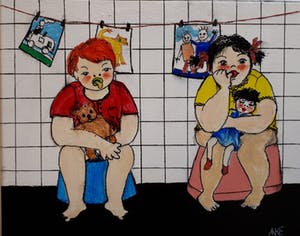 Anke Peddemors - kunst voor in het kleinste kamertje jantje en elsje kopen? Bied vanaf 20!