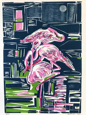 Paul Maas - De drie Flamingo's (1964) verkocht voor € 55!