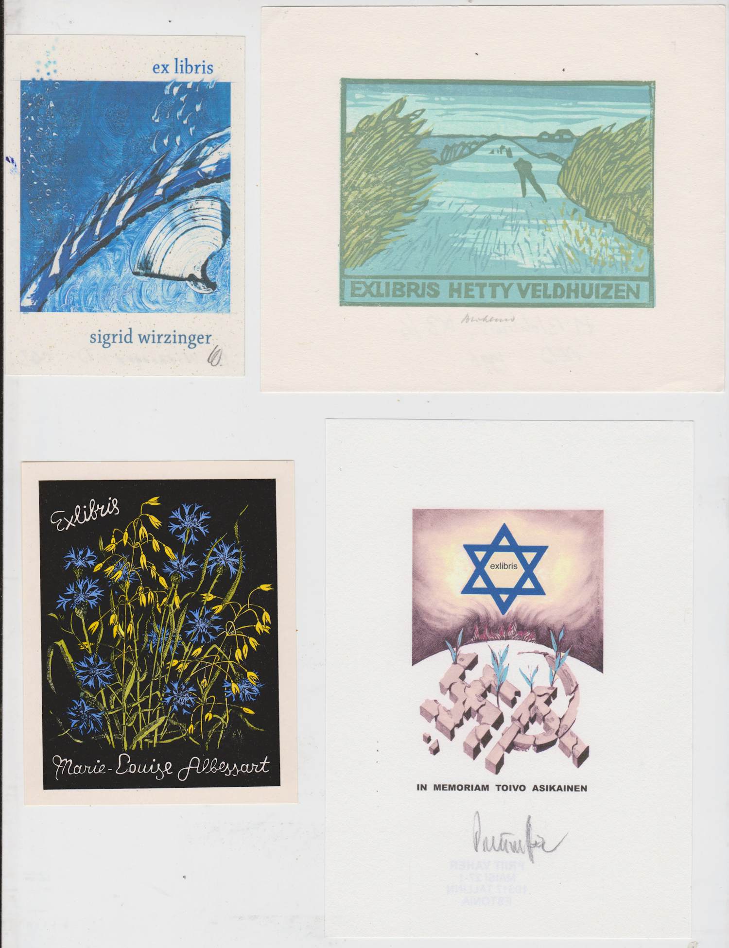 Henk Blokhuis - e.a: vier kunstwerkjes: : Diverse composities kopen? Bied vanaf 35!