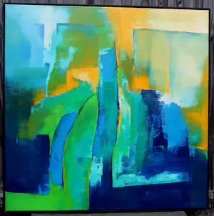 Ria Nieswaag - Ingelijste acrylverf op doek - 1997 kopen? Bied vanaf 575!